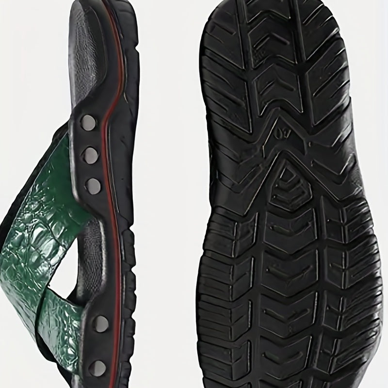 Men's Solid Open Toe Cross Strap Sandals