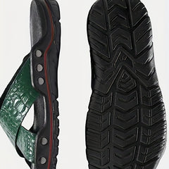Men's Solid Open Toe Cross Strap Sandals