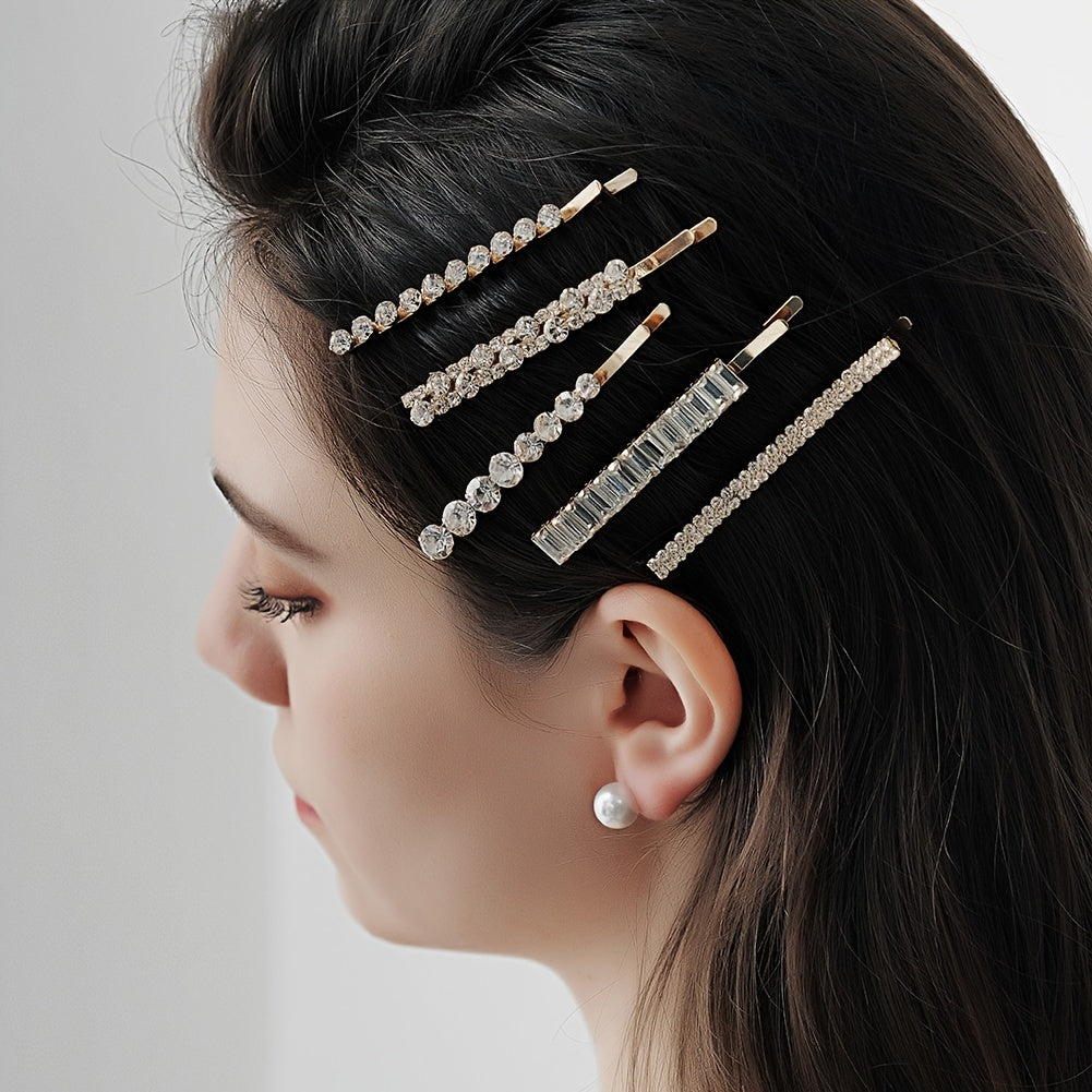 Crystal Hair Pins Metal Rhinestone Bobby Pins Sparkly Glitter Hair Clips