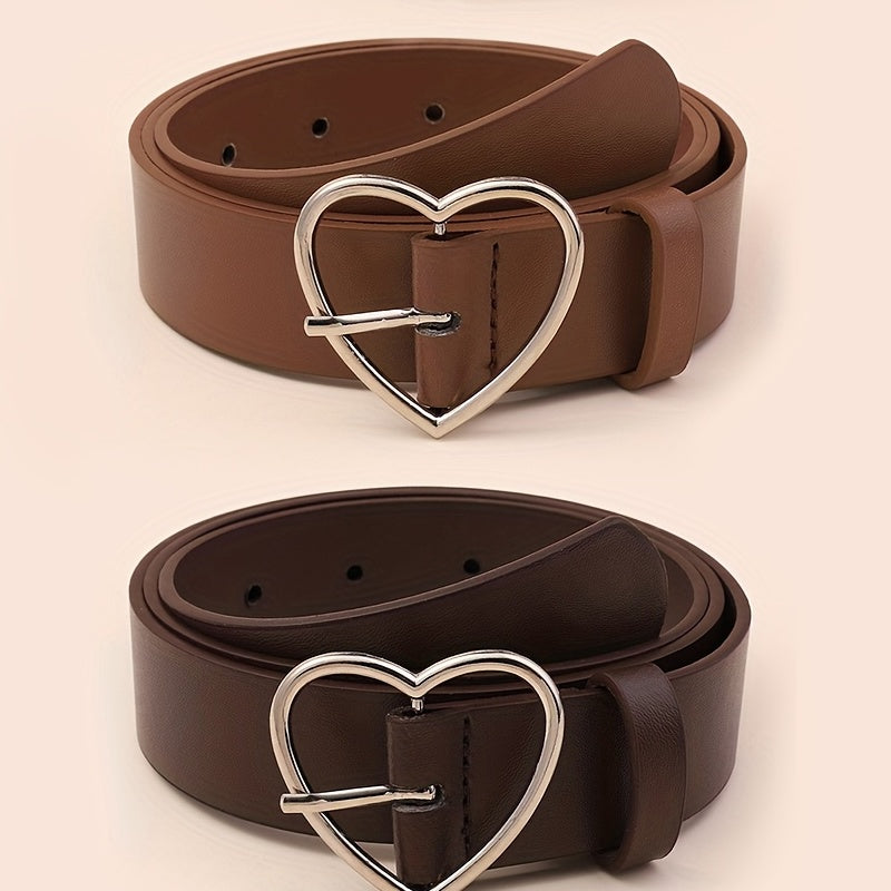 Heart Pin Buckle Belt Vintage Classic Jeans Pants Dress Girdle For Women