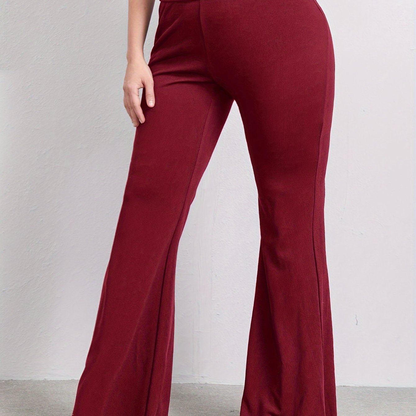  Women's High Waist Flared Leg Trousers