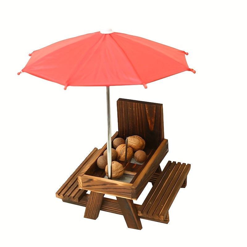 Squirrel Feeder Picnic Table Umbrella Wooden Outside Corn Chipmunk Feeder