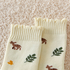 Floral Print Mid Tube Socks for Women