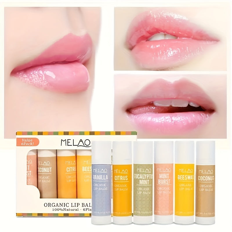 6 Pack Unisex Lip Balm Set for Soothing Repairing Smoothing