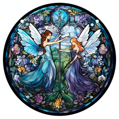 Fairy Stained Glass Window Hanging Suncatcher Art Decoration