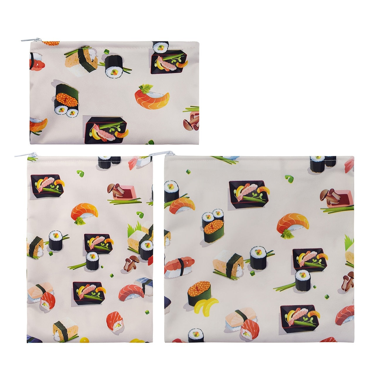 3 PCS Reusable Snack Bags Baby Food Pouches Sandwich Lunch Bags