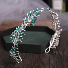 Bridal Crystal Rhinestone Leaf Hairband Tiara Headpiece Hair Ornaments