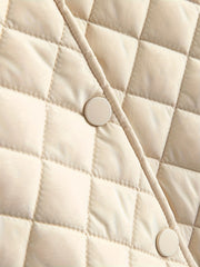 Quilted Jacket with Patched Pockets and Button Closure
