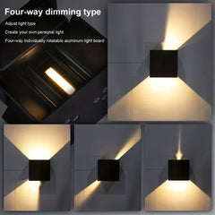 SUNMEIYI 12W LED Wall Light Outdoor Waterproof IP65 Porch Garden Wall Lamp