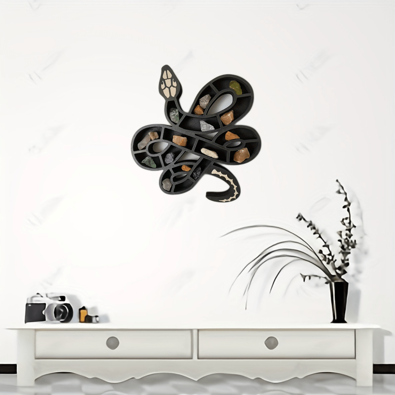 Snake Shape Crystal Stand Serpentine Crystal Storage Rack Display Shelf