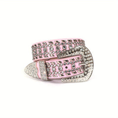Kids Rhinestone Western Belt Girls Boys Cowgirl Inlaid Diamond Leather