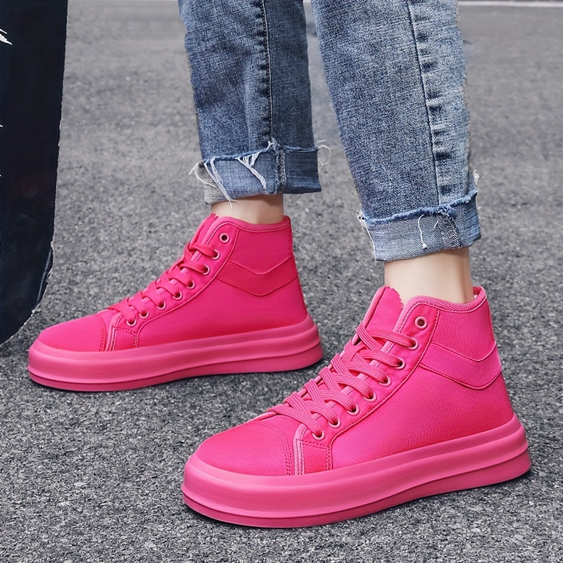 Men's High Top Canvas Sneakers Lace up Casual Walking Shoes