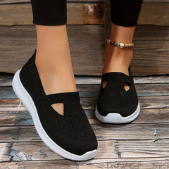 Women's Breathable Knit Sneakers Comfortable Slip On Shoes