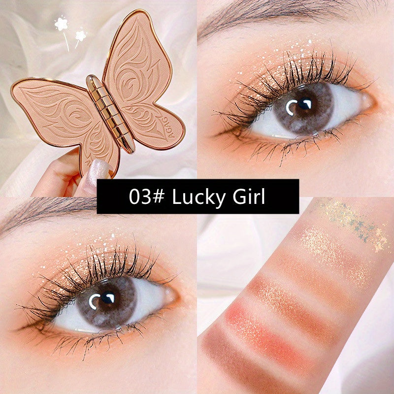 Butterfly 6 Colors Eyeshadow Palette Natural Shimmer Matte Finish