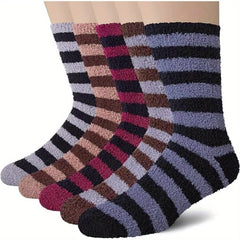 5 Pairs Men's Fluffy Winter Thermal Cozy Sleep Socks