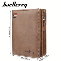 Men's Zipper Short Wallet Vertical Mini Coin Purse Gift For Men