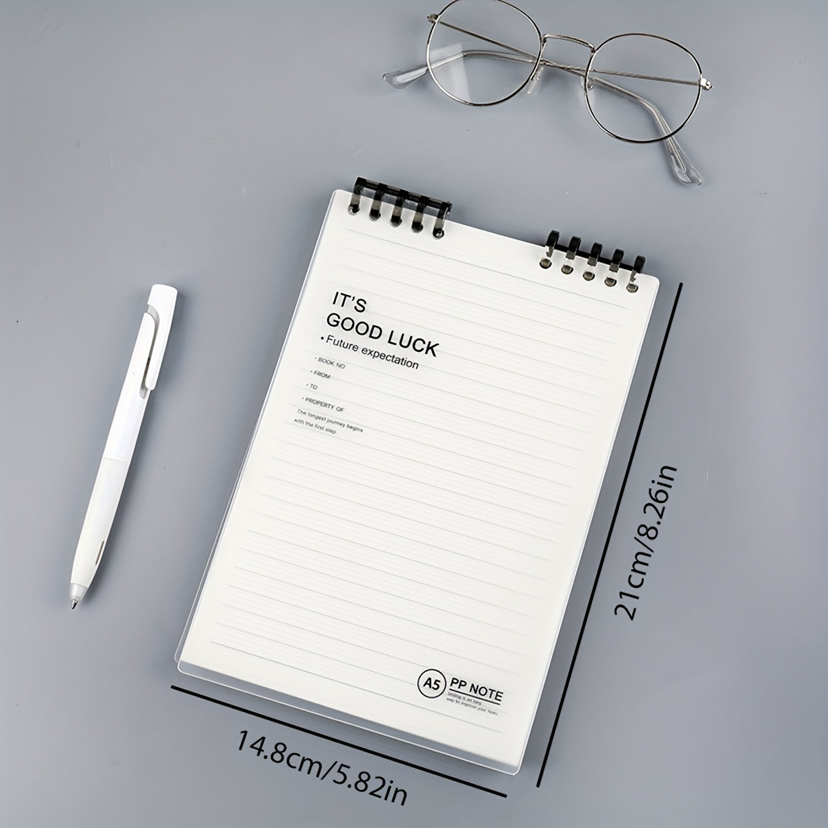B5 Loose Leaf Notebook with Horizontal Lines, Square Shells, Detachable Binder