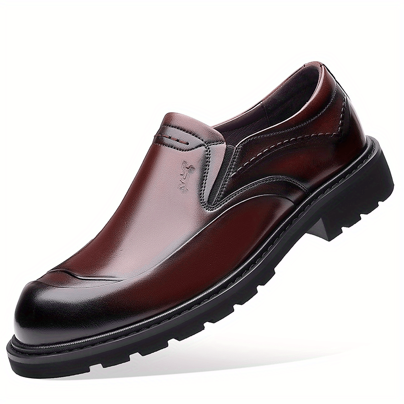 Men's Leather Loafer Shoes Comfy Non-slip Slip-On Shoes