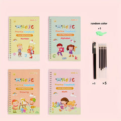 4 Pack Handwriting Exercise Books with Grooved Pages & Pen Set
