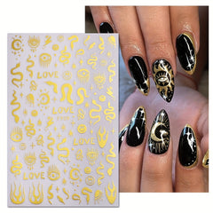 Evil Eye Nail Art Stickers Decals 3D Self Adhesive Witch Nail Decals