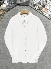  Solid Long Sleeve Button Up Shirt