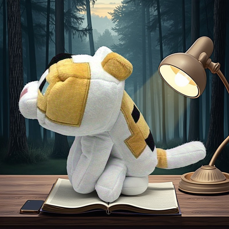Yellow Plush Doll Sitting Soft Polyester Desktop Decor for Living Room or Office