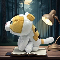 Yellow Plush Doll Sitting Soft Polyester Desktop Decor for Living Room or Office