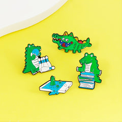 Crocodile Dinosaur Alloy Brooch - Creative Design
