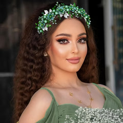 Beaded Braided Crown for Weddings Prom HP603
