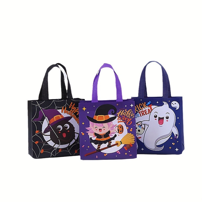 6pcs Mixed Halloween Gift Bags Non-Woven Shopping Bags Packaging Bags Tote Bags
