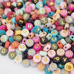 100PCS Colorful Alphabet Beads Jewelry Making Bracelets Necklaces Key Chains