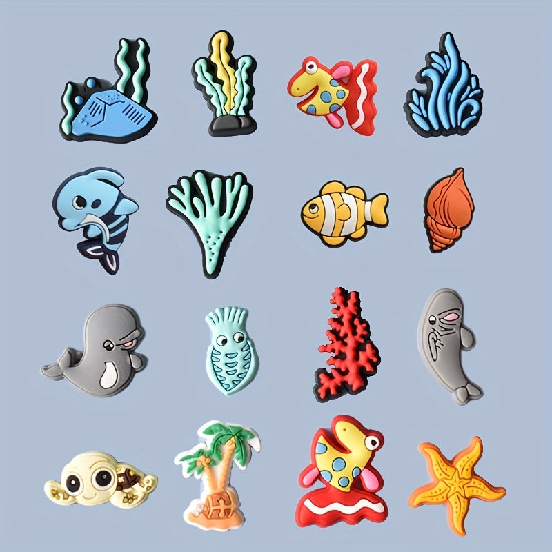 25pcs Fish Pattern Charms Shoes Slippers Decoration Accessories