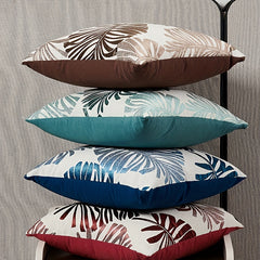 Jacquard Basho Leaf Throw Pillowcase Burlap Cover