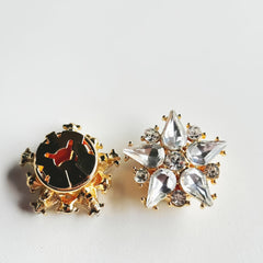 Star Button Covers 2pcs Rhinestone Shirt Decorations Men Women Formal Clothing