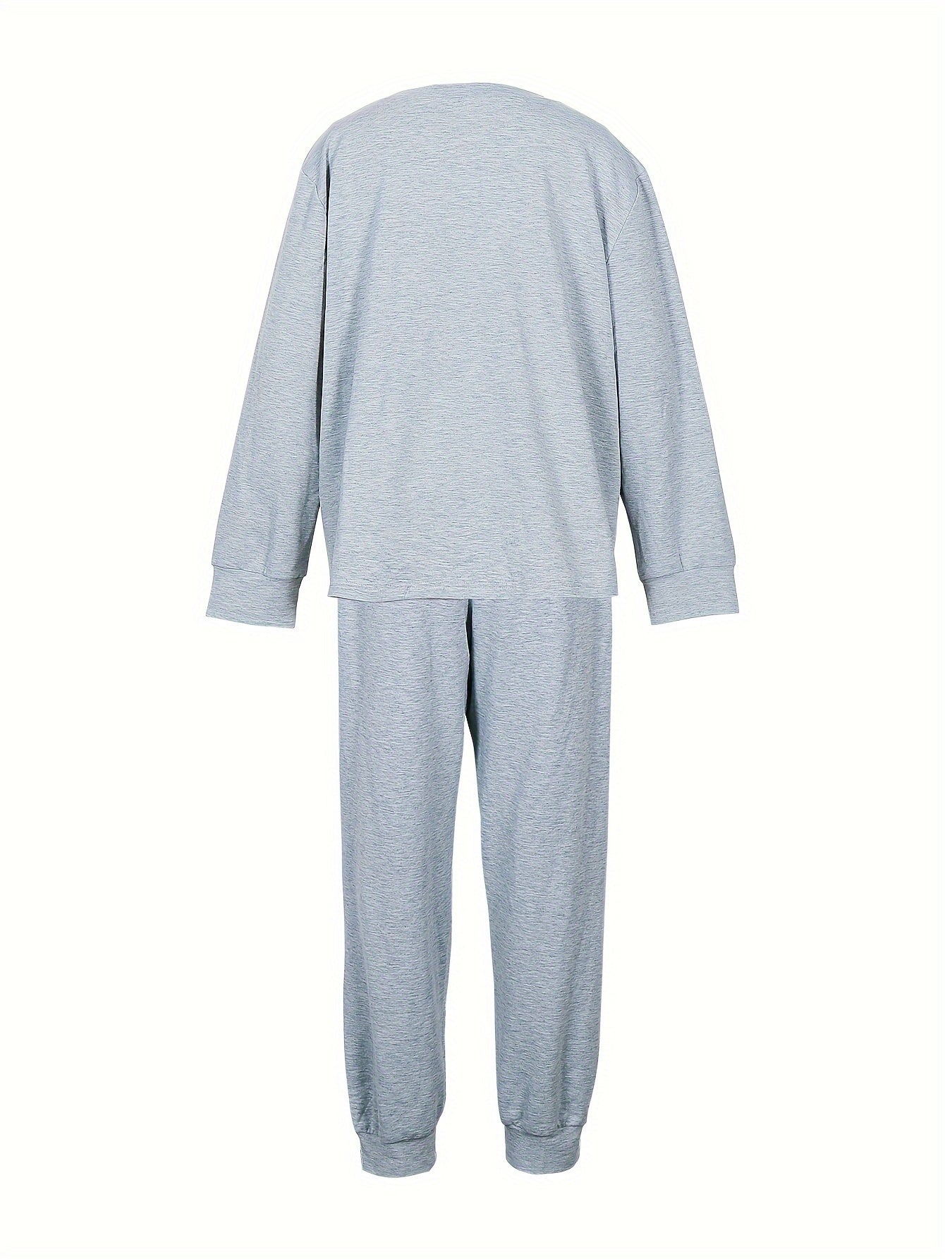 Women's Plus Heart Print Long Sleeve Top & Joggers Outfit Set