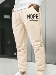 Men's Personality Graphic Print Elastic Waist Pants