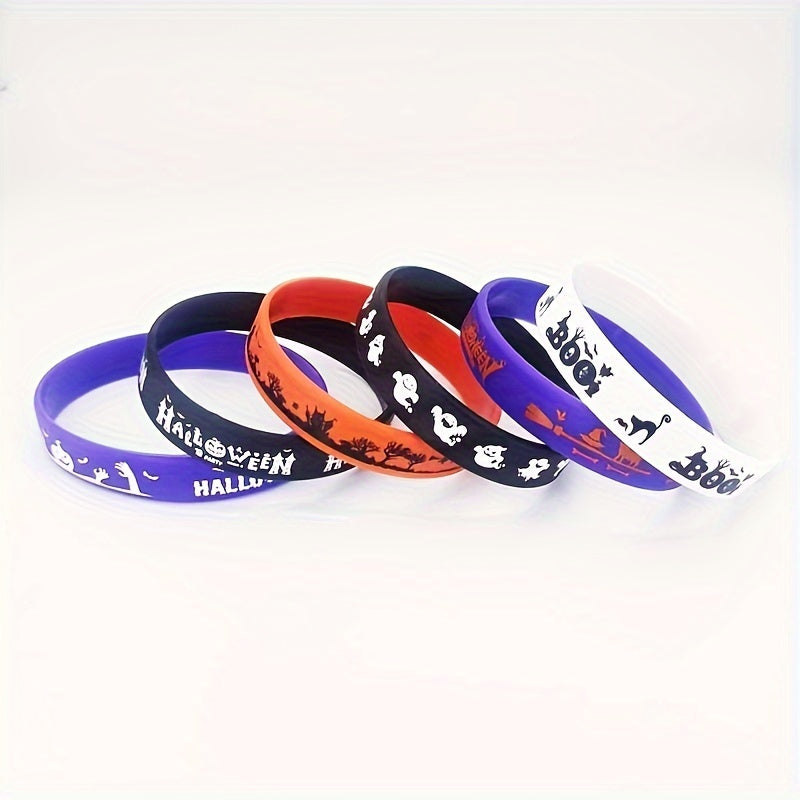 1 Pc Halloween Stretch Silicone Wristband Rubber Bracelet For Halloween Gift