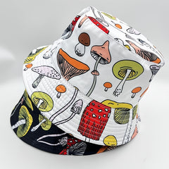 Cartoon Mushroom Print Fisherman Hat Sun Protection Hat
