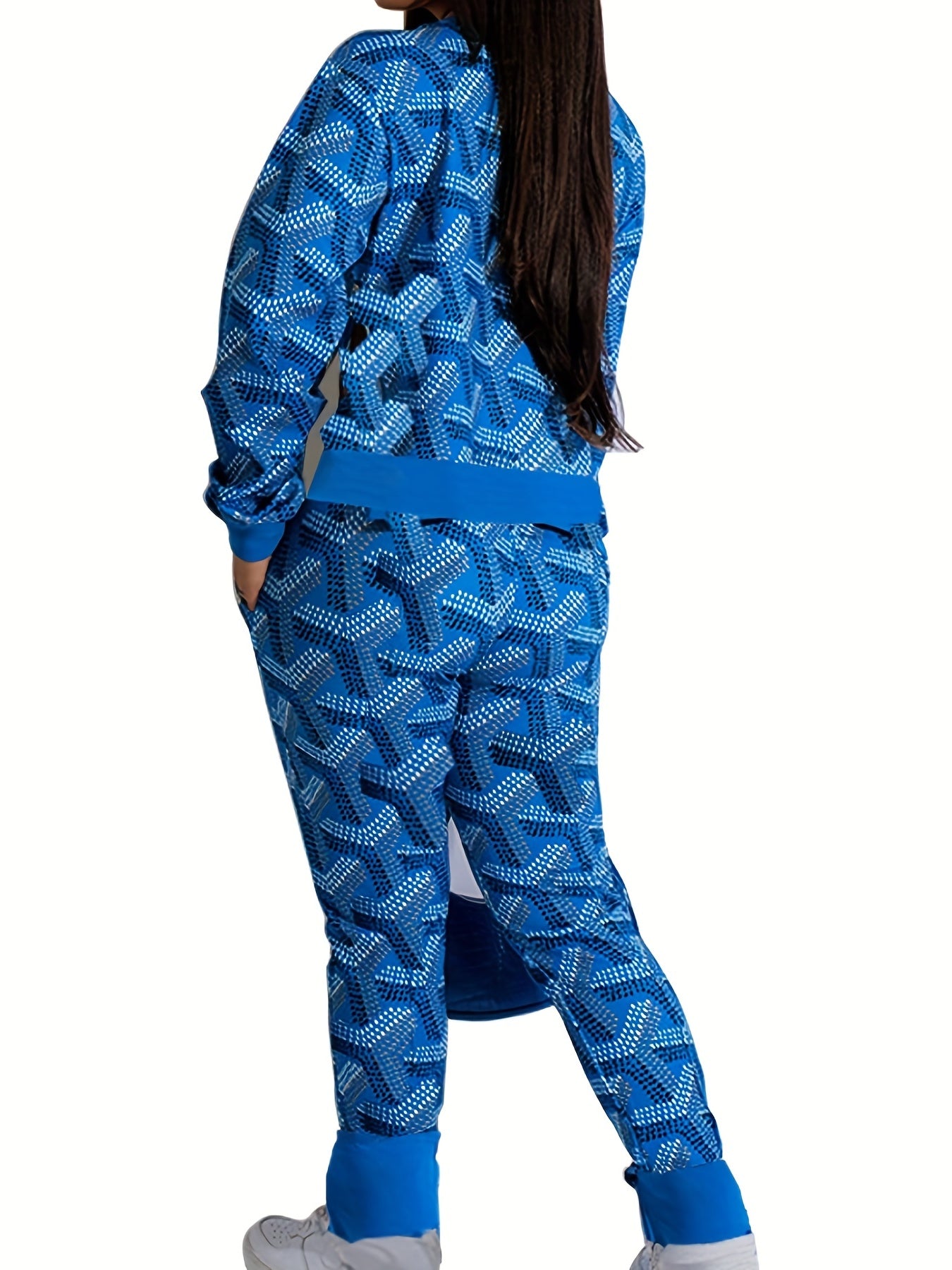 Plus Size Dot Print Top & Pants 2 Piece Set