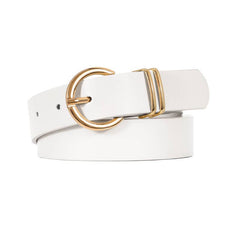 Women's PU Leather Belts Golden Buckle Solid Ladies Belt