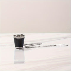 4-Pack 30ML Stainless Steel Cups with Beads Chain - Portable Small Wine Glass
