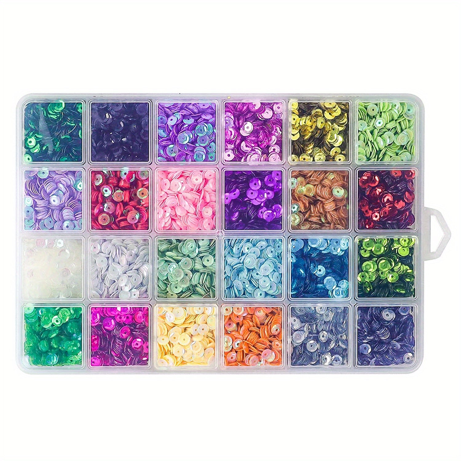 24pcs Colorful Loose Sequins Cups Set With Box For Crafts
