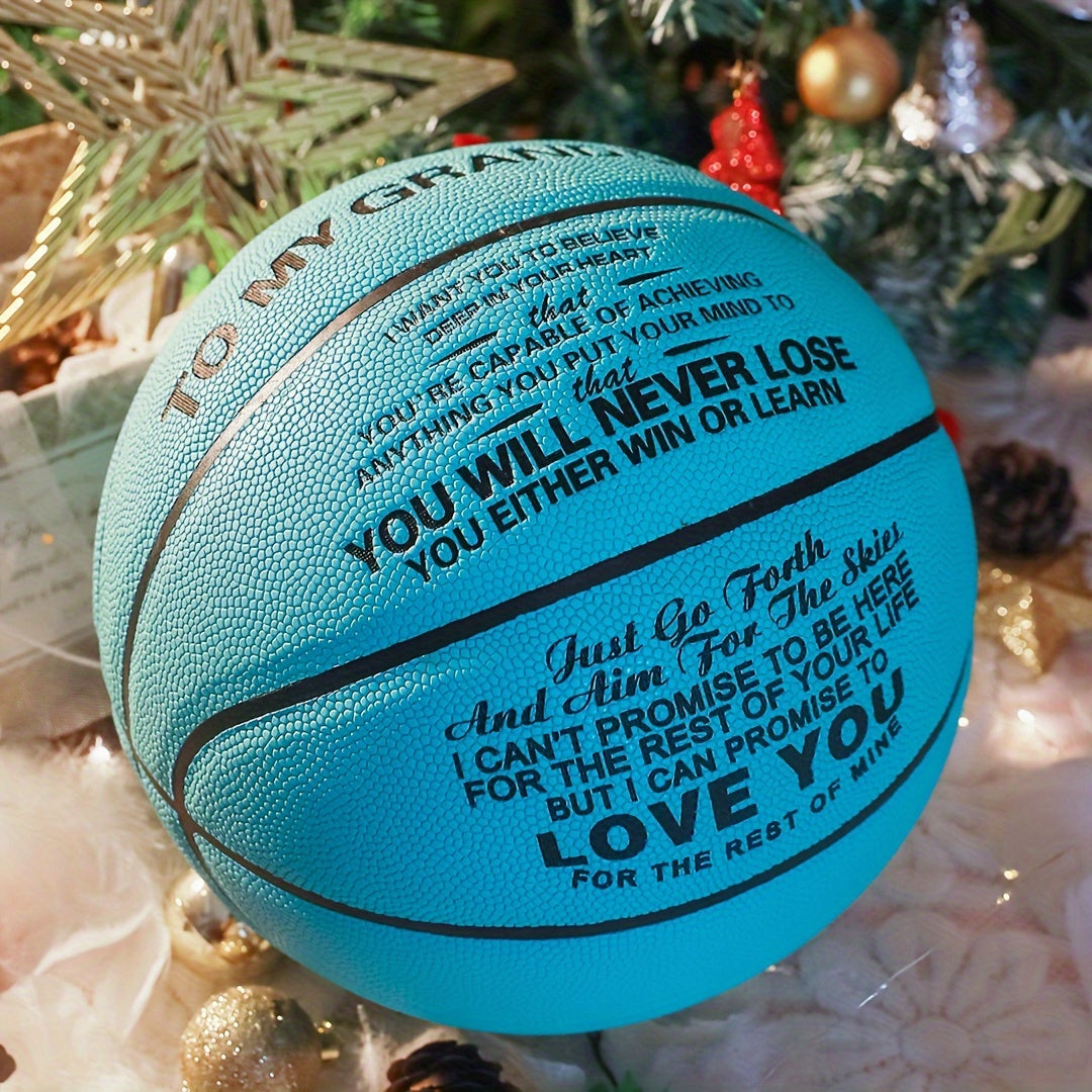 Size 7 Basketball Gift For Grandson - Includes Pump