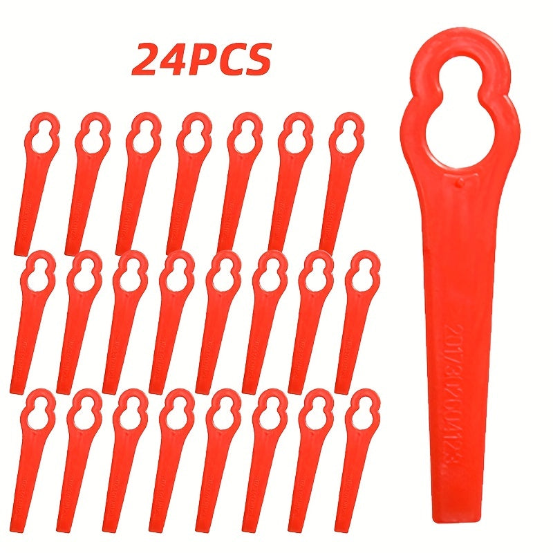24pcs Plastic Trimming Blade Replacement for Lawn Mower Nylon Blade