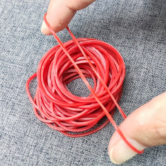 100pcs Red 40mm Elastic Rubber Bands Stretchable Band