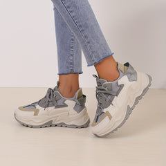 Colorblock Chunky Sneakers Height Increasing Platform Shoes