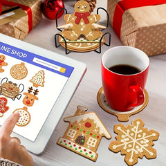 Christmas Diamond Art Coaster Kit - 8 Coasters & Holder Set