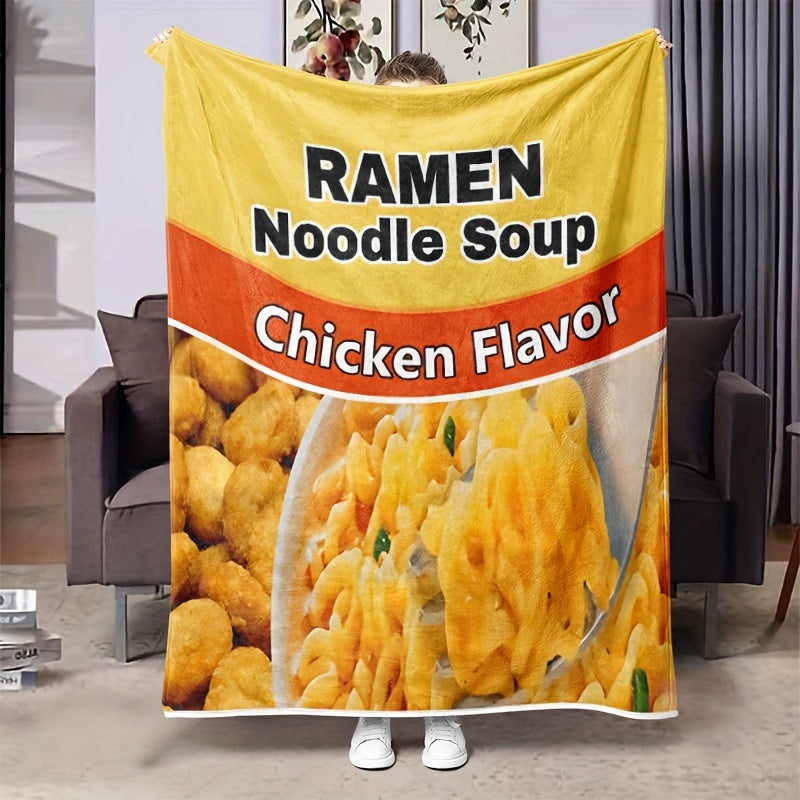Flannel Instant Noodle Printed Blanket Cover Soft Comfortable Warm