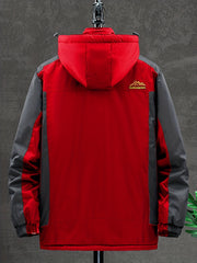 Men's Winter Hooded Jacket Thick Plush Ski Coat Windproof Waterproof