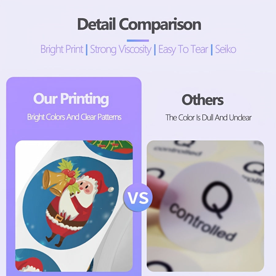 500 Merry Christmas Stickers Roll - Self adhesive Label Gift Seal Sticker